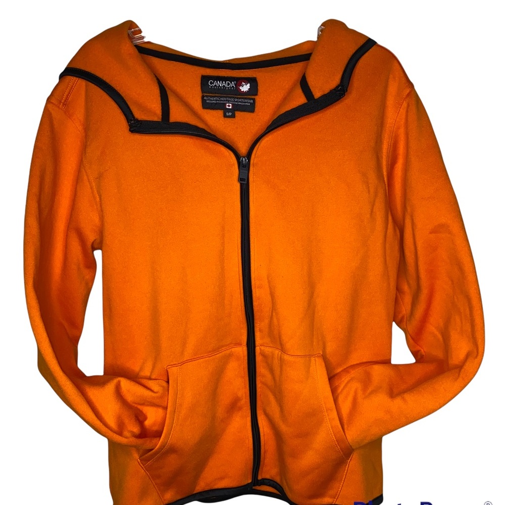 Canada Weathergear Fleece Hooded Jacket Orange SZ S